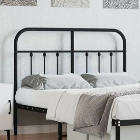 352609 vidaXL Tăblie de pat metalică, negru, 120 cm