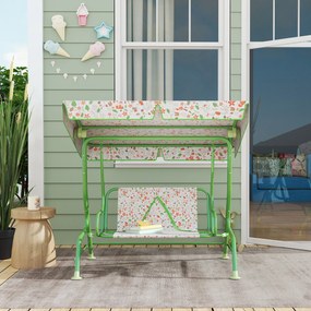 AIYAPLAY Leagăn pentru Copii cu Copertină Reglabilă și Centură de Siguranță, 120x112x75 cm, Verde | Aosom Romania