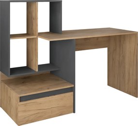 Masă PC, stejar artisan/grafit, NEREO 2 NEW