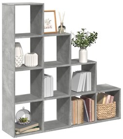 vidaXL Bibliotecă/separator cameră gri beton 131,5x29x131,5 cm lemn