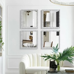 Oglindă decorativa de perete, forma patrata, Argintiu