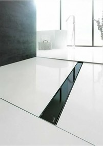 Set rigola pentru dus plus capac sticla neagra Alca Glass si APZ106 30 cm