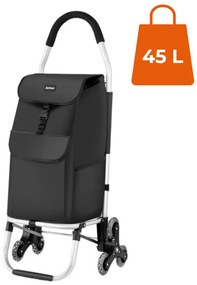 Jurhan Punga de cumpărături Shopper, cu roți pentru scări, 45L, 101x45x39 cm, neagră