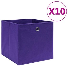 vidaXL Cutii de depozitare 10 buc. violet, 28x28x28 cm, textil nețesut