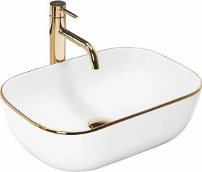 Lavoar alb/auriu pe blat Rea Belinda 46,5 cm