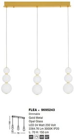 Lustra dimabila moderna cu 3 pendule LED FLEA