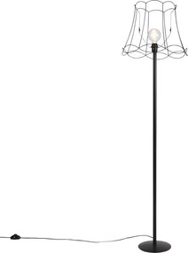 Lampă de podea neagră cu abajur cadru Granny negru 45 cm - Simplo