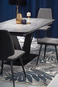 Set masa extensibila Vinston 180-230 cm + 4 scaune K424 gri/negru