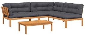 3209499 vidaXL Set canapele de grădină cu perne din paleți 4 piese lemn acacia