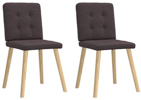 vidaXL Scaune de masă, 2 buc., maro închis, material textil