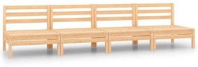 Set mobilier de gradina, 4 piese, lemn masiv de pin Maro, 1