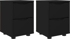 vidaXL Mese de noptieră 2 pcs Negru 30,5 x 30 x 43 cm Lemn compozit