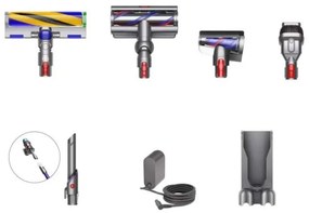 Aspirator vertical Dyson Gen5detect 446989-01, 280AW, 135000 rpm, 0.75l, 70 min, 3 moduri, LCD cu date în timp real, Senzor de particule, Lumina, HEPA, Nichel/violet