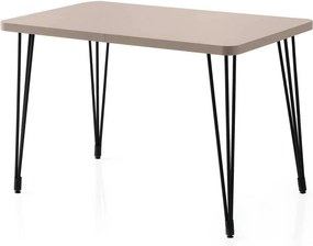 Masa LAGOS 1424, bej/negru, PAL melaminat/metal, 120x70x75 cm