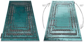 Covor DE LUXE modern 1516 Cadru vintage - structural verde / antracit