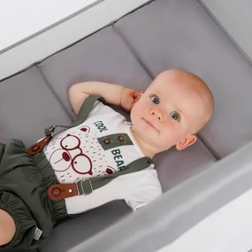 Pătuț de voiaj Baby Tiger VIKI gri KINDERKRAFT