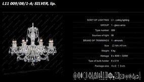 Lustra 8 brate cristal Bohemia L11 009/08/1-A