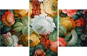 Tablou cu buchet pictat de flori (90x60 cm)