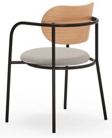 Scaun de sufragerie gri în decor de stejar Eclipse - Teulat