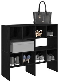 vidaXL Rafturi pantofi 2 buc Stejar negru stivuibil 89,5x30x40 cm