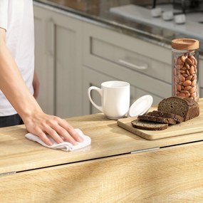 HOMCOM Masă de bar extensibilă cu blat rabatabil, masă înaltă pentru bucătărie, 1 dulap și 4 compartimente deschise, 116x79,6x90,5cm, negru | Aosom Romania