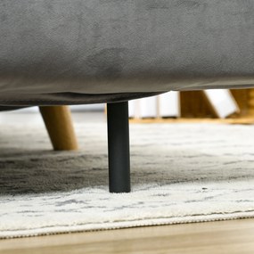 HOMCOM Canapea cu funcție de dormit Canapea de relaxare Sofa Canapea, inclusiv 2 perne, aspect de catifea, 130 x 78 x 79 cm, Gri | Aosom Romania
