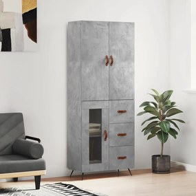 vidaXL Dulap înalt, gri beton, 69,5x34x180, lemn compozit