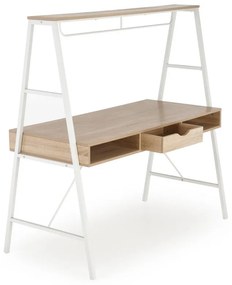 Masa de birou B48 stejar sonoma/alb L139 cm