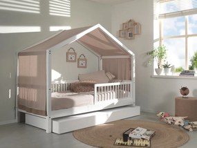 Set FORREST BEECH format dintr-un Pat copii Vipack (90 x 200 cm), un sertar, o bară de siguranță și un set de textile.
