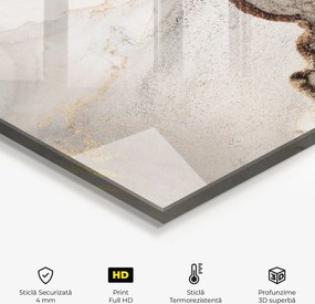 Panou Sticla Bucatarie, 30x40cm, Protectie aragaz, Antistropi, Termorezistent, Abstracte, Marble, Grey Gold Marble Gigapixel Art Scale 0_50x
