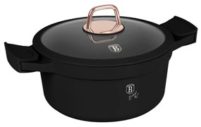 Oala cu capac si manere de silicon detasabile 24 cm, 4,4L Black Rose Berlinger Haus BH 1457, antiaderent, titan, negru