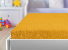 Cearsaf frote pentru patut copii PREMIUM 60x120 cm galben-portocaliu