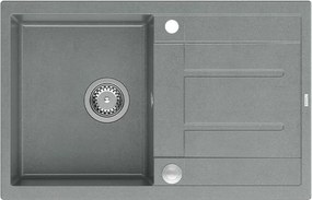 Chiuveta compozit incastrata Quadron Unique Morgan 111 gri - inox 78x50 cm