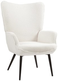 HOMCOM Fotoliu tapițat, design modern, 71x77x102cm, Crem | Aosom Romania