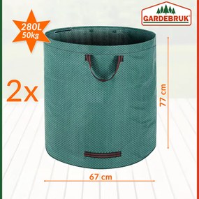 Sac pentru deșeuri de grădină GARDEN, set 2 piese, 67x77cm, verde Gardebruk