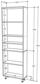 Soldat haaus Zaria, 4 Usi, Alb lucios/Alb, MDF, L 60 x l 27 x H 190 cm