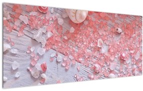 Tablou - Atmosfera de litoral în nuanțe roz (120x50 cm)
