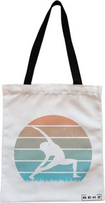 Sacosa de Panza pentru Cumparaturi, Geanta Tote, Yoga 10, Cu fermoar, 38x34.5 cm, Alba, BEKZ®