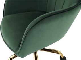 Fotoliu de birou, verde material Velvet /auriu, EROL