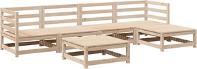 vidaXL Set canapea de grădină, 6 piese, lemn masiv de pin