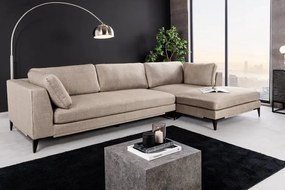 Coltar cu sezlong dreapta, Catifea taupe, SIGNUM 315cm