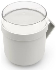 Ceasca pentru supa cu capac Brabantia Make&Take 1006295, 600+180 ml, Capac cu infiletare, Fara BPA, Gri