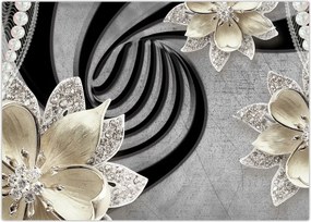 Tablou - 3D Flori aurii (70x50 cm)