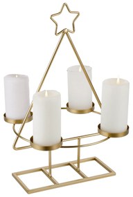 Coroană de Advent, aurie, metalică, BASIL