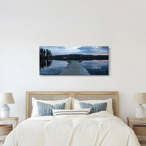 Tablou - Ponton de lemn, lac (120x50 cm)