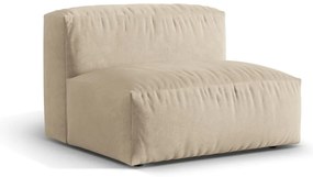 Modul pentru canapea modulară bej cu tapițerie din catifea (de mijloc) Martina – Micadoni