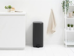 Coș de gunoi gri închis cu pedală din oțel 30 l Bo – Brabantia