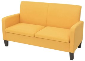 vidaXL Canapea cu 2 locuri, 135 x 65 x 76 cm, galben