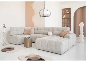 Colțar modular bej extensibil/cu spațiu de depozitare (cu colț pe partea stângă) Lulu – Miuform