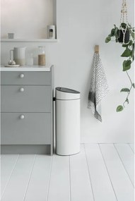 Brabantia Touch Bin New 649729, 40 l, închidere silențioasă și lină, spate plat, alb